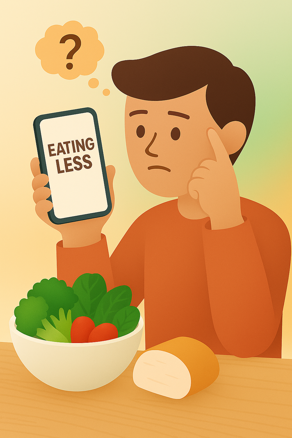 Illustration of person considering starvation mode